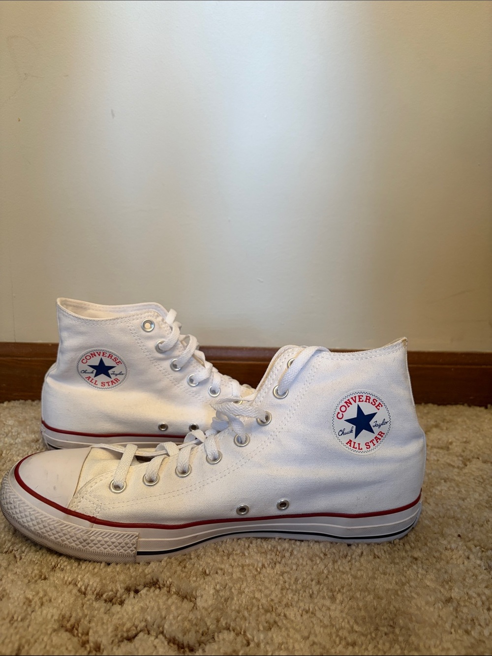 Converse White High Top Sneakers All Star 10.5